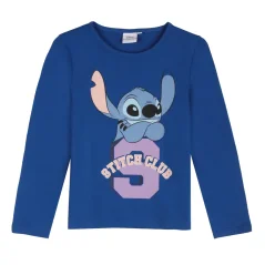 Tricou cu mânecă lungă Stitch albastru