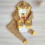 Set di 3 pezzi per bambini felpa, pantaloni, body Giraffa