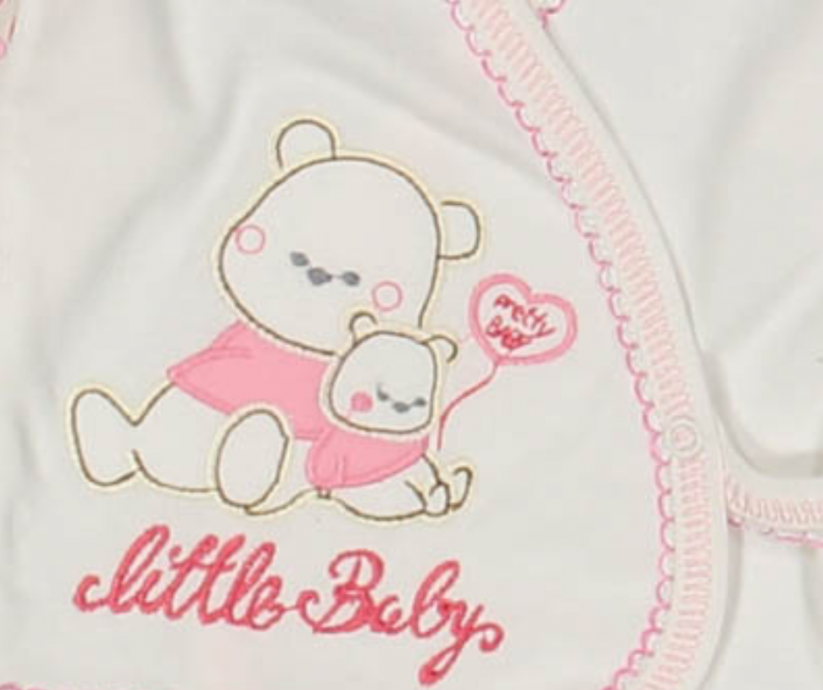 Set 5 pezzi per neonati Little Baby bianco-rosa 56
