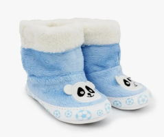 Papuci căldurosi pentru bebelusi Panda bleu