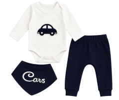 3dílná souprava Cars – body, kalhoty a bryndáček