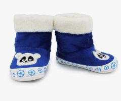 Papuci căldurosi pentru bebelusi Panda albastru