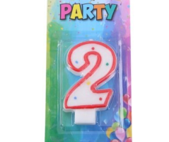 Candela di compleanno numero 2, rosso, 4 x 6 cm