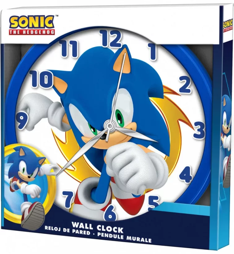 Dětské nástěnné hodiny Sonic