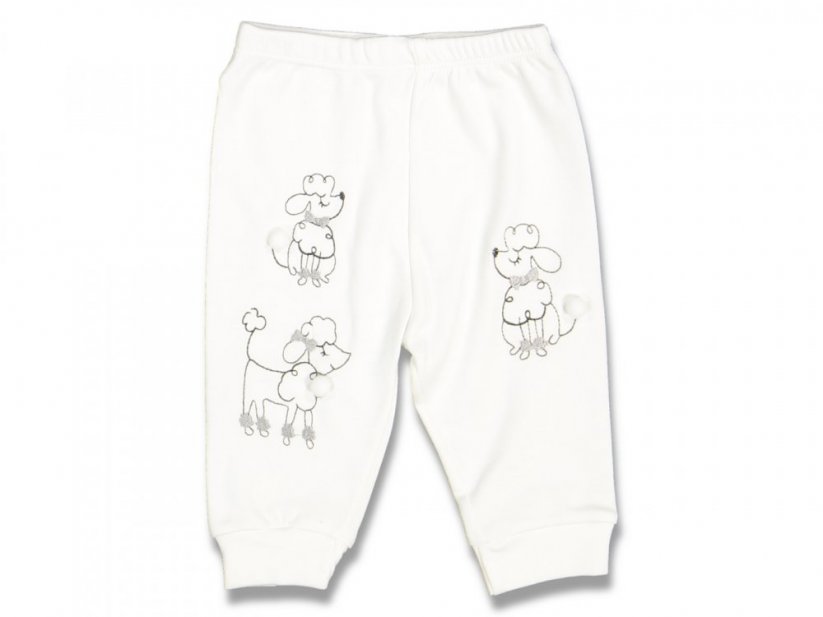Pantaloni bebeluși Cățeluș | alb