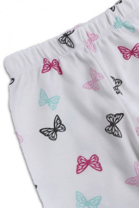 Pantaloni con piedini per neonati Farfalla | bianco