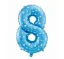 Palloncino in foil, numero 8, blu con stelline, 84x54 cm