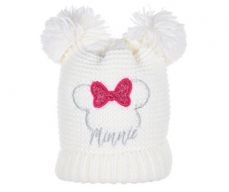 Dievčenská pletená čiapka Minnie biela 50