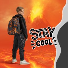 Školní batoh Magma 3komorový 26 L - 42 × 30 × 20 cm oranžovo-šedý