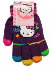 Dívčí rukavice fialové Hello Kitty