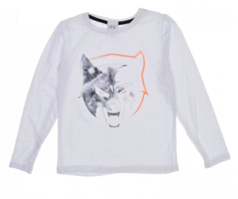 Chlapčenské tričko dl. rukáv biele Wolf