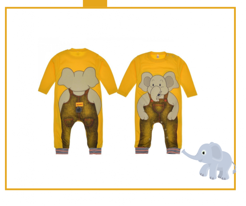 Tutina per neonati cottone Elefante