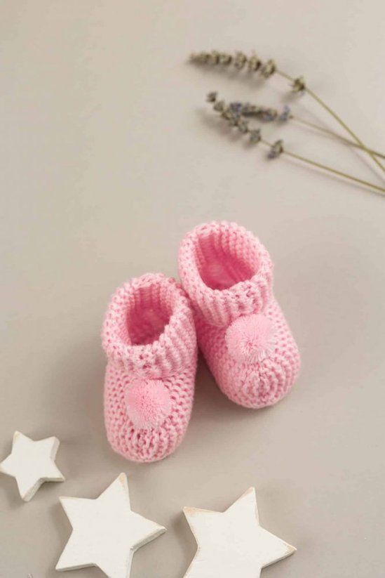 Dojčenské topánočky capáčky s brmbolcom růžové