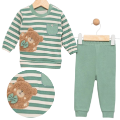 Completo per bambini, 2 pezzi, con orsetto – felpa e pantaloni
