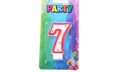 Sviečka narodeninová číslica 7, červená, 4 x 6 cm