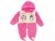 Plyšový overal Tučňák růžový 56/62