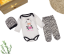3-dílná bavlněná kojenecká souprava body polodupačky a čepička Zebra