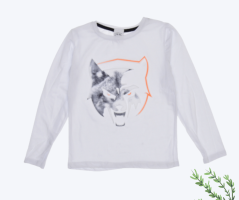 Chlapecké tričko dl. rukáv bílé Wolf