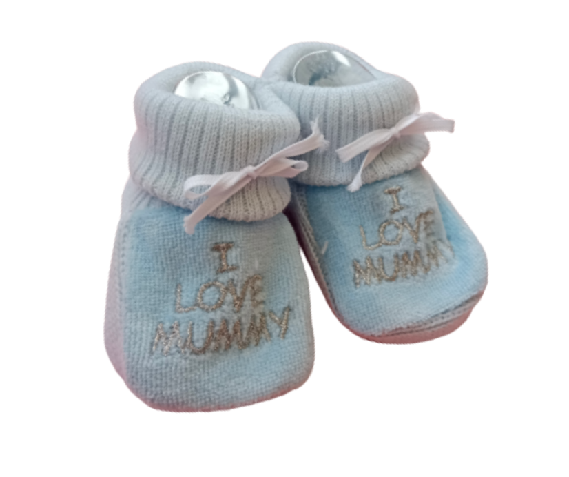 Scarpe neonato I love mummy blu