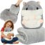Peluches criceto 3in1, cuscino e coperta 105×200 cm