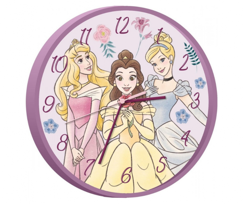 Nástěnné hodiny Princezny 25 cm