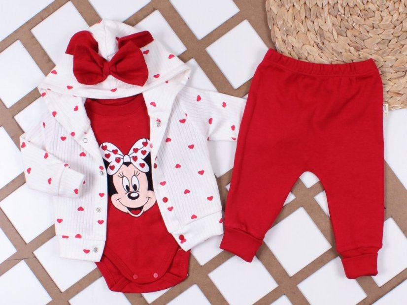 Completo per bambina – body, felpa con cappuccio e pantaloni Minnie