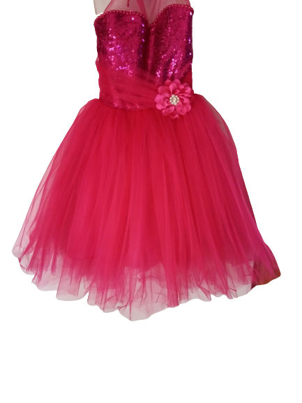 Růžové dívčí šaty společenské 92