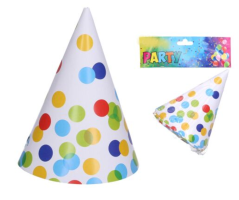 Párty kloboučky TEČKY 15 cm, 6 ks