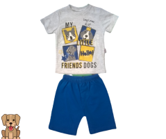 Set baieti tricou cu pantaloni scurti DOGS