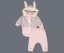Set 3 piese hanorac, pantaloni, body Bunny