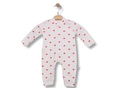 Dětský overal bílý Srdíčka
