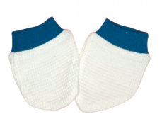 Dojčenské bavlnené rukavičky bielo-modré