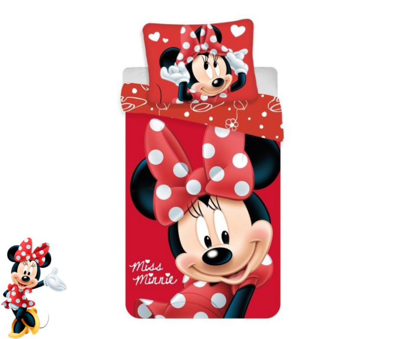 Lenjerie de pat pentru copii Disney Minnie Mouse | 140 × 200 cm