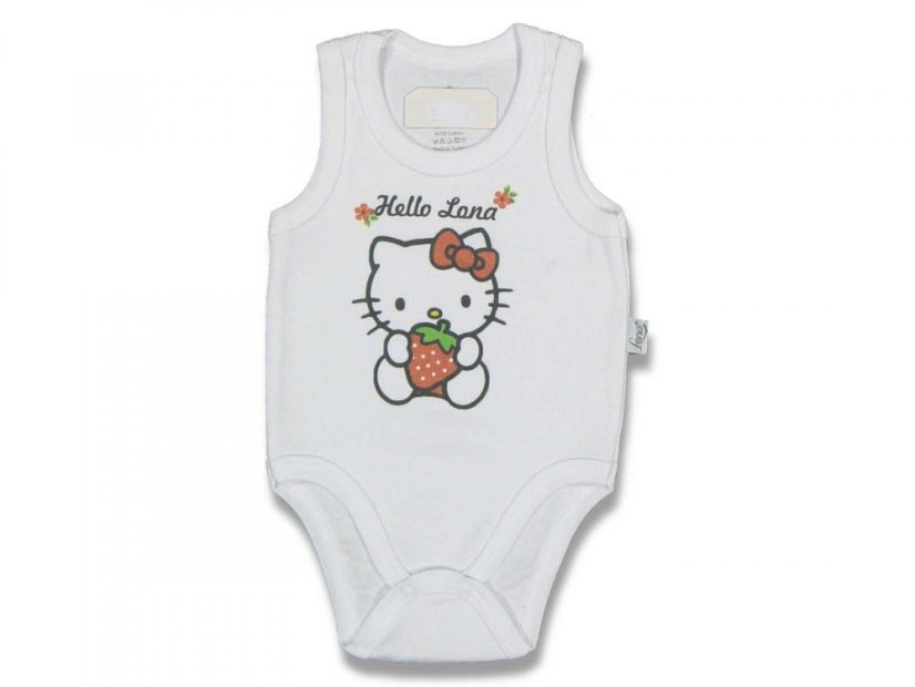 Bavlněné kojenecké body bez rukávů Hello Kitty - Veľkosť: 62/68