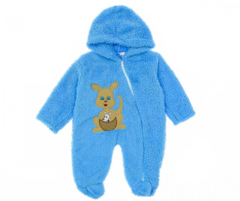 Tutina peluche Canguro blu 56/62
