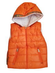 Gilet trapuntato per bambini con cappuccio 98