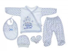 Set 5 piese haine pentru bebelusi Little Rabbit alb-rosu 56