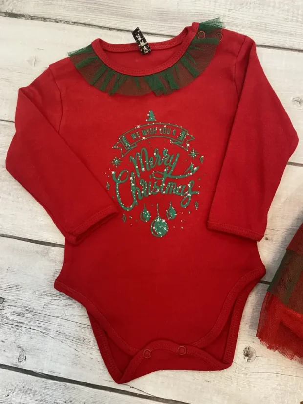 2 piese set de Crăciun body+fustă Baby - Mărime: 80/86