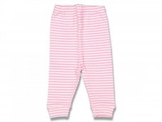 Pantaloni bebe dungati alb-roz
