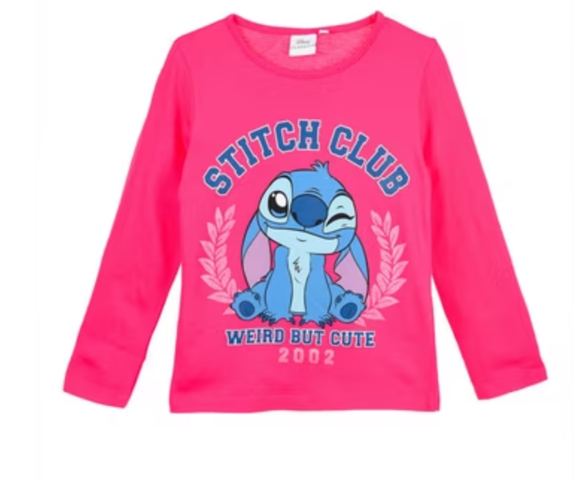 Maglietta a maniche lunghe Stitch fuchsia