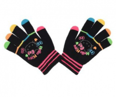 Dievčenské rukavice čierne Hello Kitty