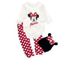 3dílná souprava Minnie – body, kalhoty a čepička