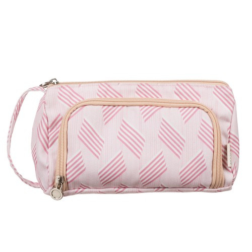 Astuccio rosa doppio scomparto con motivo