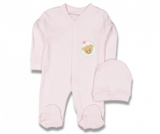 Tutina con cappello per neonata rosa 68