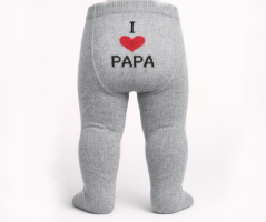 Ciorap cu chilot copii I love papa grey