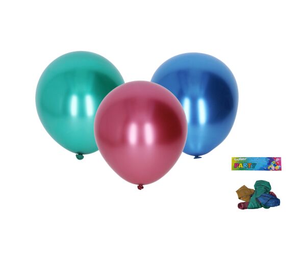 Palloncini cromati, mix di colori, 25 cm – set 5 pz
