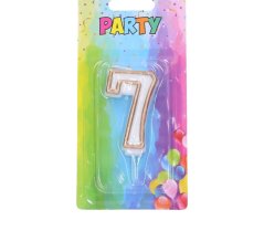 Sviečka narodeninová číslica 7, zlatá, 4 x 6 cm