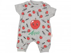 Salopetă scurtă bebelusi Apple gri