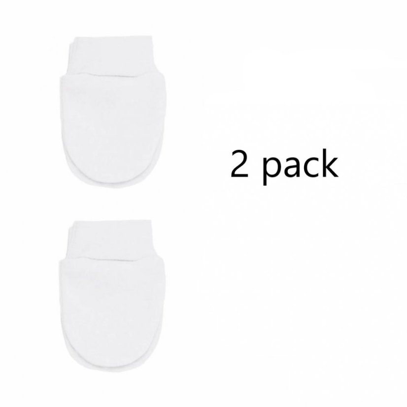 Mănusi de protectie bebelusi alb 2 pacK