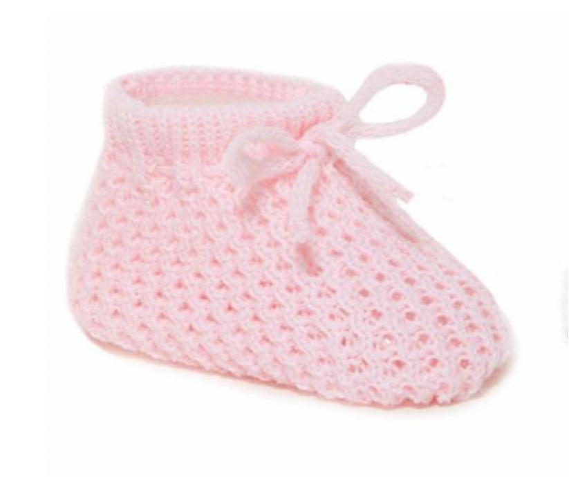 Scarpine per neonati all’uncinetto rosa